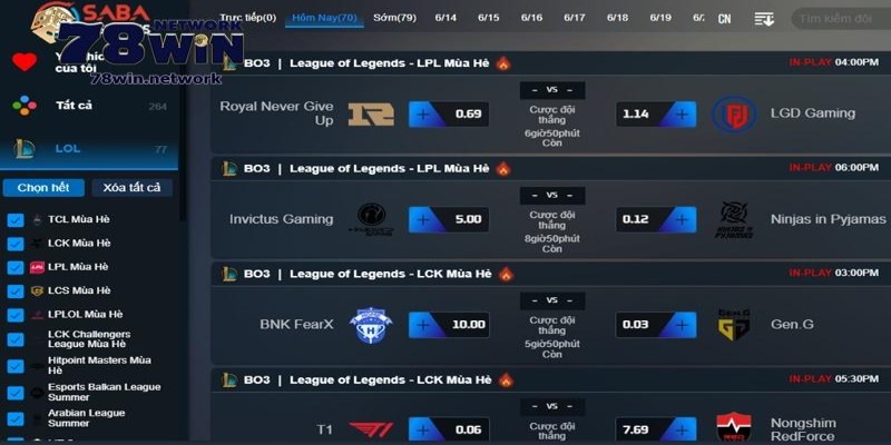 Hãy chọn trận đấu Esport mà bạn quan tâm, muốn cá cược Hãy chọn trận đấu Esport mà bạn quan tâm, muốn cá cược